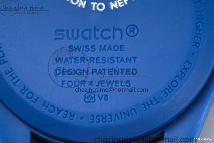 0211 ZipUp Speedmaster Misson To Neptune 1:1 Best Edition Blue Dial On Nylon Strap Quartz 7854